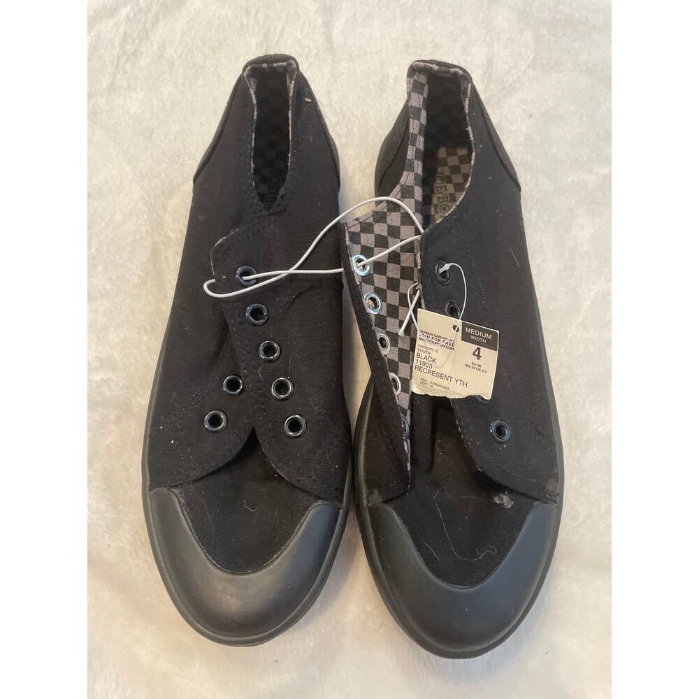 NEW JOE BOXER Recresent Youth Sneakers Black Size 4 36 Low Top Canvas Shoes